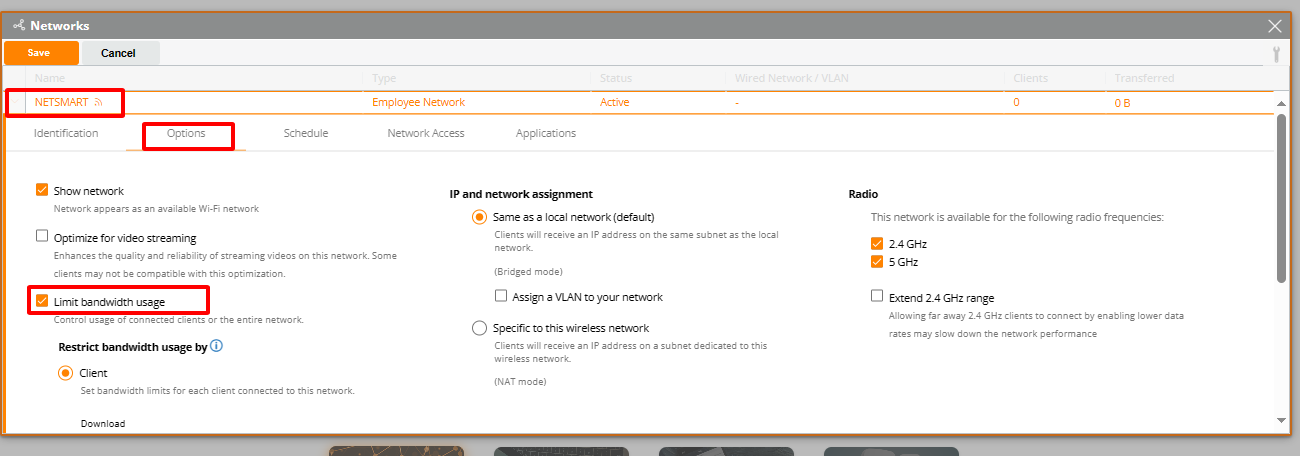 H3: Chọn vào Limit bandwidth usage để thiết lập băng thông, nếu không chọn thì mặc định băng thông sẽ là unlimited