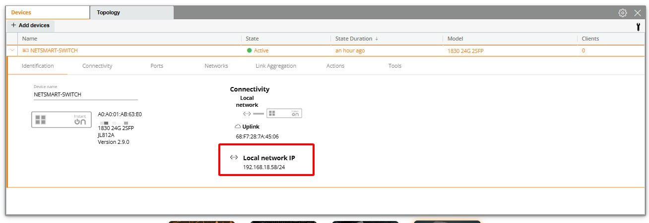 H14: Tab Identification cho thông tin IP của switch